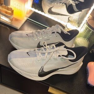 Nike White and Black Flyknit Running Sneakers